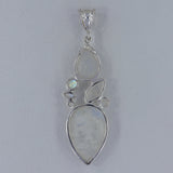 Rainbow Moonstone Silver Pendant