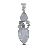 Rainbow Moonstone Silver Pendant