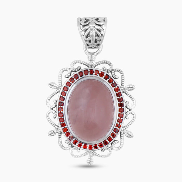 925 Sterling Silver Rose Quartz Pendants