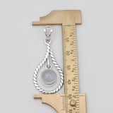 Twisted Teardrop Moonstone Silver Pendants