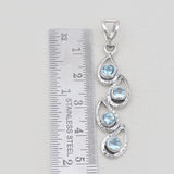 Purple Amethyst Silver Teardrop Pendants