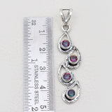Purple Amethyst Silver Teardrop Pendants