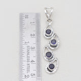 Purple Amethyst Silver Teardrop Pendants