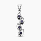 Purple Amethyst Silver Teardrop Pendants