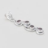 Garnet Teardrop Design Silver Pendants