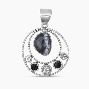 925 Sterling Silver Dendritic Opal Pendants