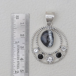925 Sterling Silver Dendritic Opal Pendants