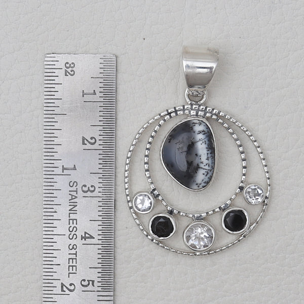 925 Sterling Silver Dendritic Opal Pendants