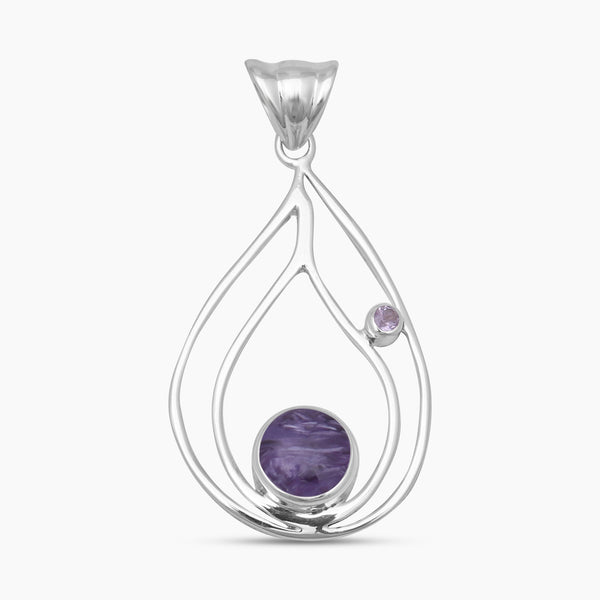 925 Sterling Silver Charoite Pendants