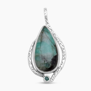 925 Sterling Silver Emerald Pendants