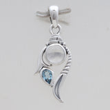 Rainbow Moonstone & Amethyst Silver Pendants