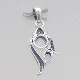 Rainbow Moonstone & Amethyst Silver Pendants