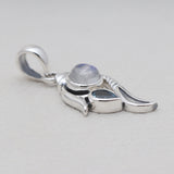 Rainbow Moonstone & Amethyst Silver Pendants