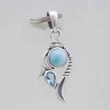Rainbow Moonstone & Amethyst Silver Pendants