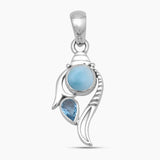 Rainbow Moonstone & Amethyst Silver Pendants