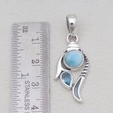 Rainbow Moonstone & Amethyst Silver Pendants
