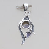 Rainbow Moonstone & Amethyst Silver Pendants