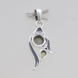 Rainbow Moonstone & Amethyst Silver Pendants
