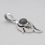 Rainbow Moonstone & Amethyst Silver Pendants
