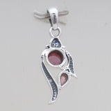 Rainbow Moonstone & Amethyst Silver Pendants