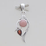 Rainbow Moonstone & Amethyst Silver Pendants