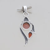 Rainbow Moonstone & Amethyst Silver Pendants