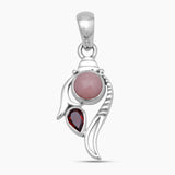 Rainbow Moonstone & Amethyst Silver Pendants