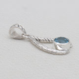 925 Sterling Silver Blue Topaz Pendants