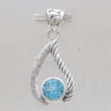 925 Sterling Silver Blue Topaz Pendants