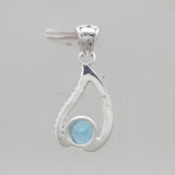 925 Sterling Silver Blue Topaz Pendants