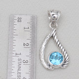 925 Sterling Silver Blue Topaz Pendants