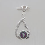 925 Sterling Silver Blue Topaz Pendants