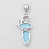 925 Sterling Silver Larimar Pendants