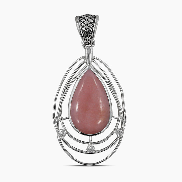 925 Sterling Silver Pink Opal Pendants