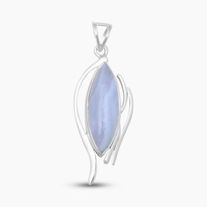 925 Sterling Silver Blue Lace Agate Pendants