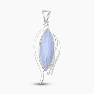 925 Sterling Silver Blue Lace Agate Pendants