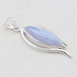 925 Sterling Silver Blue Lace Agate Pendants