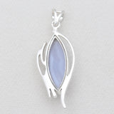 925 Sterling Silver Blue Lace Agate Pendants