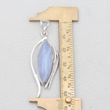 925 Sterling Silver Blue Lace Agate Pendants