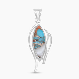 Turquoise Spiny Oyster Silver Pendants