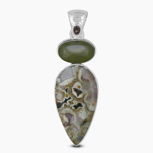 Rainforest Jasper Silver Pendants