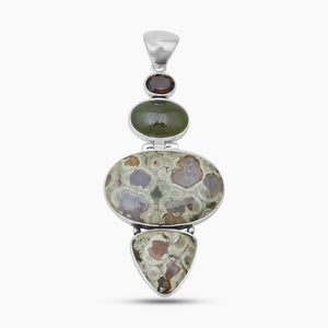Rainforest Jasper Silver Pendants