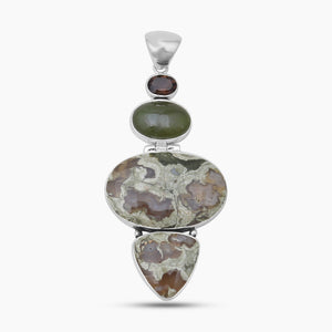 Rainforest Jasper Silver Pendants