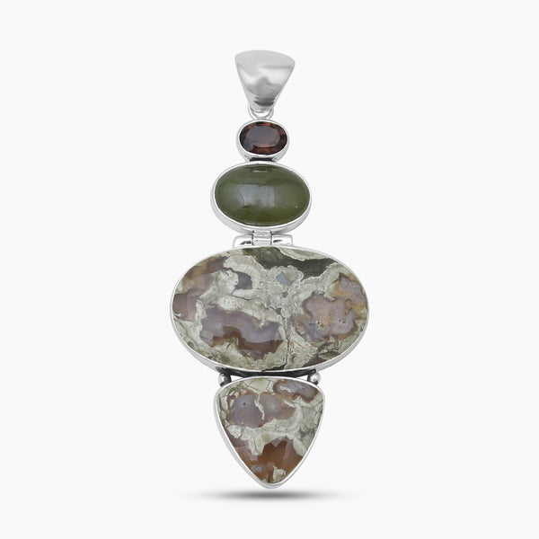 Rainforest Jasper Silver Pendants