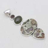 Rainforest Jasper Silver Pendants