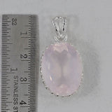 Pink Rose Quartz Silver Pendants