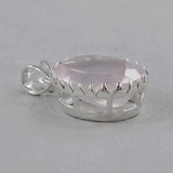 Pink Rose Quartz Silver Pendants