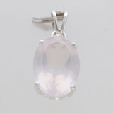 Pink Rose Quartz Silver Pendants