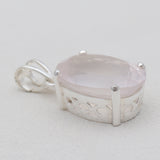 Pink Rose Quartz Silver Pendants