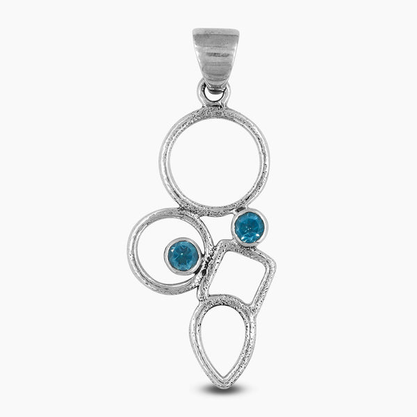 925 Sterling Silver Blue Topaz Pendants